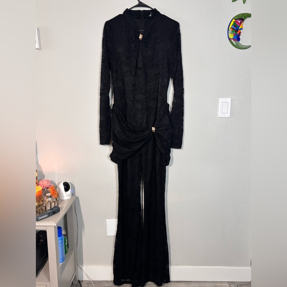 Fashion Nova Black Long Sleeve Jumpsuit